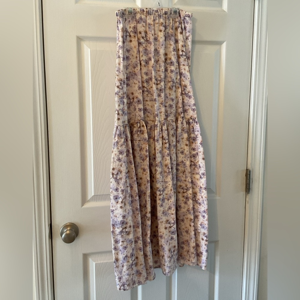 H&M Lin Melange Womens XS Multi-Color Floral Ballerina Length Skirt